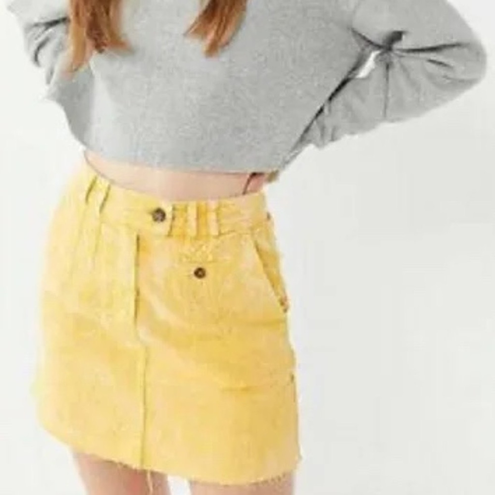 Urban Outfitters BDG Vintage Vibes Yellow Mini Skirt